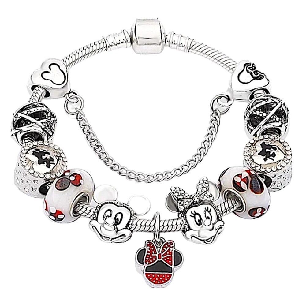 Disney Mickey & Minnie Mouse Charm Bracelet Pandora Compatible
